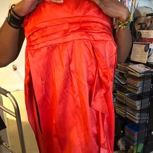 Burnt Orange Polyester tube top dress size 11.